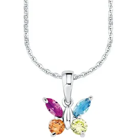 Amor Kette mit Anhänger Schmetterling mehrfarbig / Silber 925