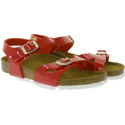 BIRKENSTOCK Rio Kinder Sandaletten Made in Germany Sommer-Schuhe Mädchen Sandalen Schmale Weite 1005888 Rot - 32