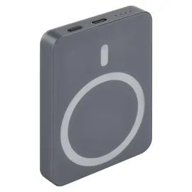 EMOS Powerbank WI 522, 5000 mAh MagSafe mit Passthrough und Wireless-Charging, USB-C-Ausgang inkl. Kabel, für iPhone, iPad, Smartwatch, grau, B0555GY - Grau