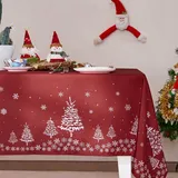 RYB HOME Tischdecke Abwaschbar Weihnachten Tischdecke Wasserdicht Deco Tischdecke für Geburtstagfeier Weihnachts Tischwäsche Pflegeleicht, 1 Stück H 260 x B 140 cm