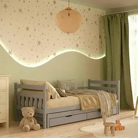 OEM Kinderbett David 90 x 190 cm Kiefer grau