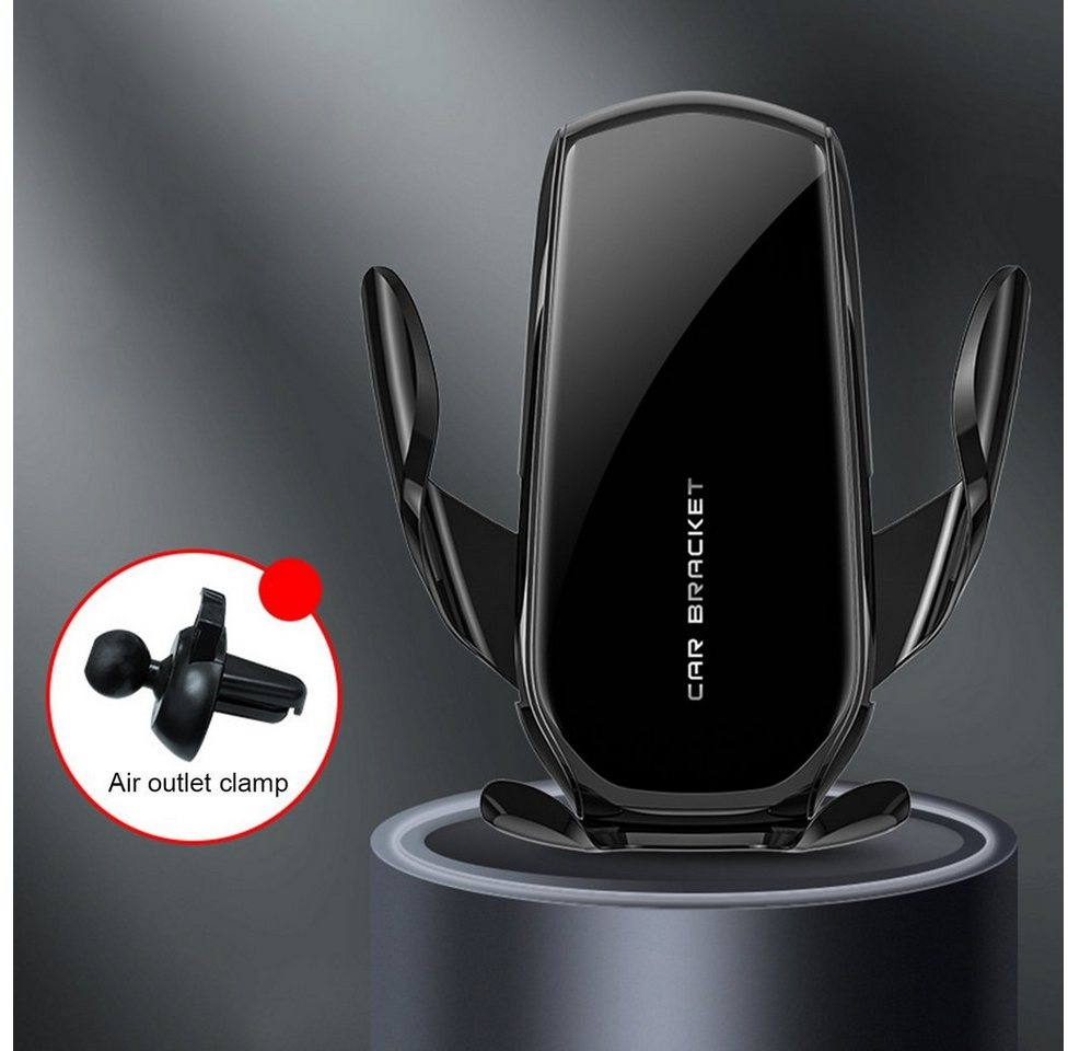Rutaqian Handyhalterung Auto Handyhalter,360° Drehbar Automatisches Spannen Smartphone-Halterung schwarz