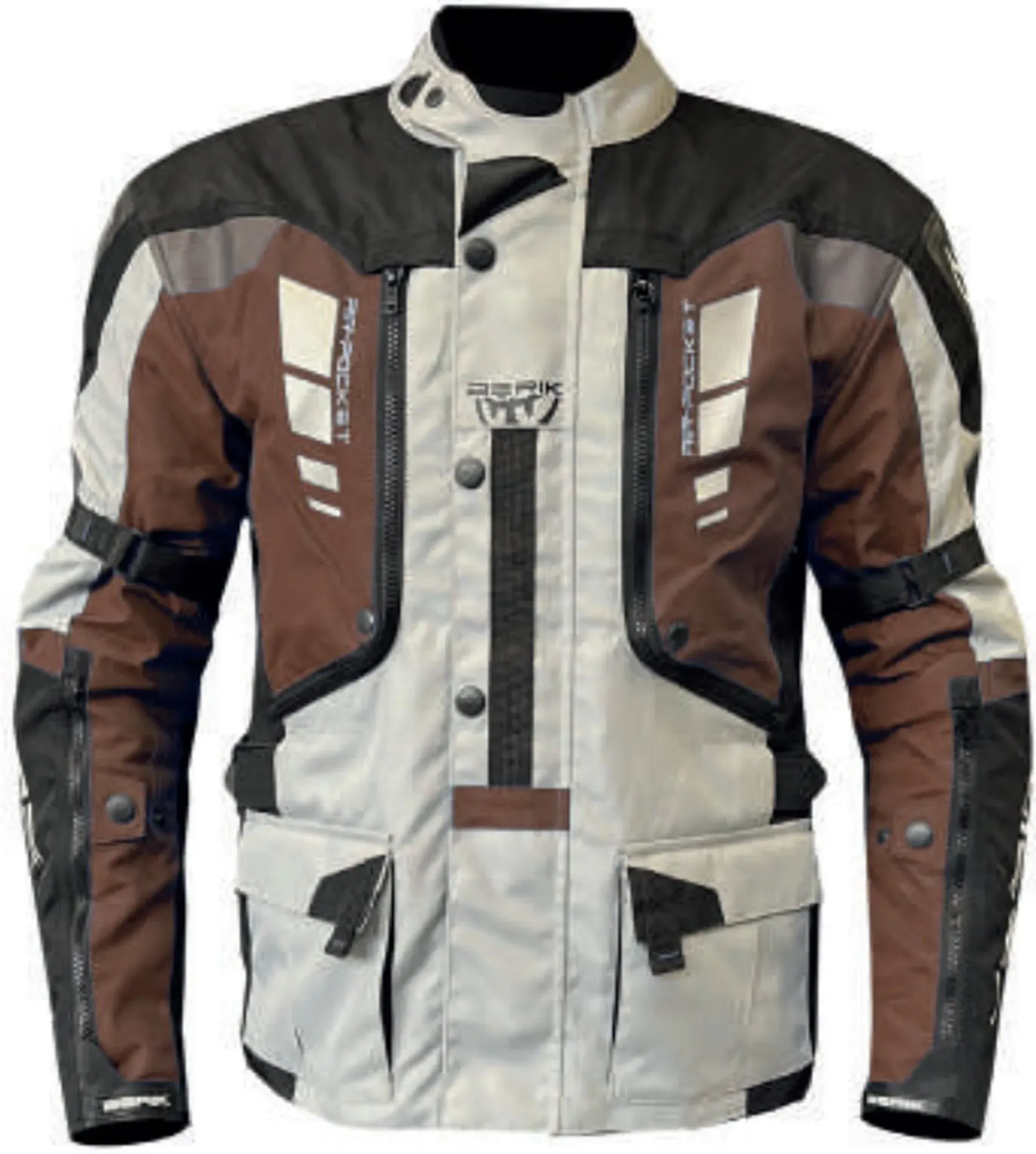 Berik Ferpho wasserdichte Motorrad Textiljacke, schwarz-braun, Größe 50 für Männer