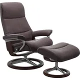 Stressless Stressless® Relaxsessel »View«, (Set, Relaxsessel mit Hocker), mit Signature Base, Größe L,Gestell Braun,