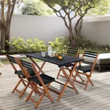 [en.casa] Gartenmöbelset Altamura 5-tlg. Akazienholz Fsc®-zertifiziert