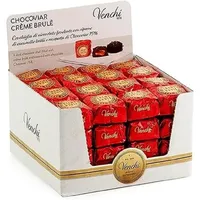 Venchi - Chocoviar Crème Brulée Ausstellerbox - Zartbitterschokolade und Karamell - Packung mit 64 Stück, 1235 g - Glutenfrei