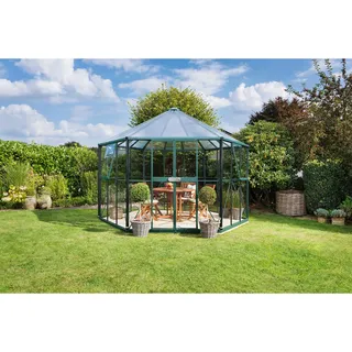 Alu grün ESG 3 mm/Dach HKP 6 mm 9 m2 inkl. Stahlfundament