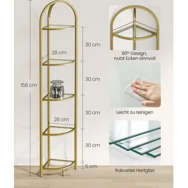 VASAGLE Eckregal 28 x 28 x 158 cm Gold