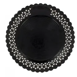 MONOUSO - Pappteller Rund Spitze Schwarz 32 cm (50 Stück)