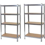 MCW Schwerlastregal MCW-D67, Werkstattregal Steckregal, 160x80x40cm, Traglast jeweils 320kg MVG ~ verzinkt