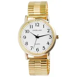 Excellanc Herrenuhr mit Edelstahlzugarmband - Goldfarben/Weiß