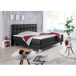 Boxspringbett INOSIGN "Tavira", schwarz, B:147cm L:208cm, Komplettbetten, Boxspringbett, in 4 Breiten, 4 Farben und 3 Matratzenarten, incl. Topper