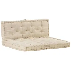 vidaXL Palettenauflagen 2 Stk. Baumwolle Beige