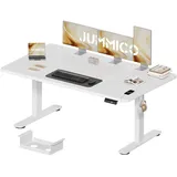 JUMMICO Höhenverstellbarer Schreibtisch 160 x 80 cm mit Kabelwanne, Höhenverstellbar Elektrisch Stehpult mit USB-Buchse, Computertisch, Ergonomischer Steh-Sitz Tisch, Bürotisch, Weiß