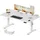 JUMMICO Höhenverstellbarer Schreibtisch 160 x 80 cm mit Kabelwanne, Höhenverstellbar Elektrisch Stehpult mit USB-Buchse, Computertisch, Ergonomischer Steh-Sitz Tisch, Bürotisch, Weiß