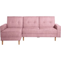 Max Winzer® Ecksofa Just Chill, Schlafsofa mit Recamiere, Rückenverstellung, inklusive Stauraumhocker rosa