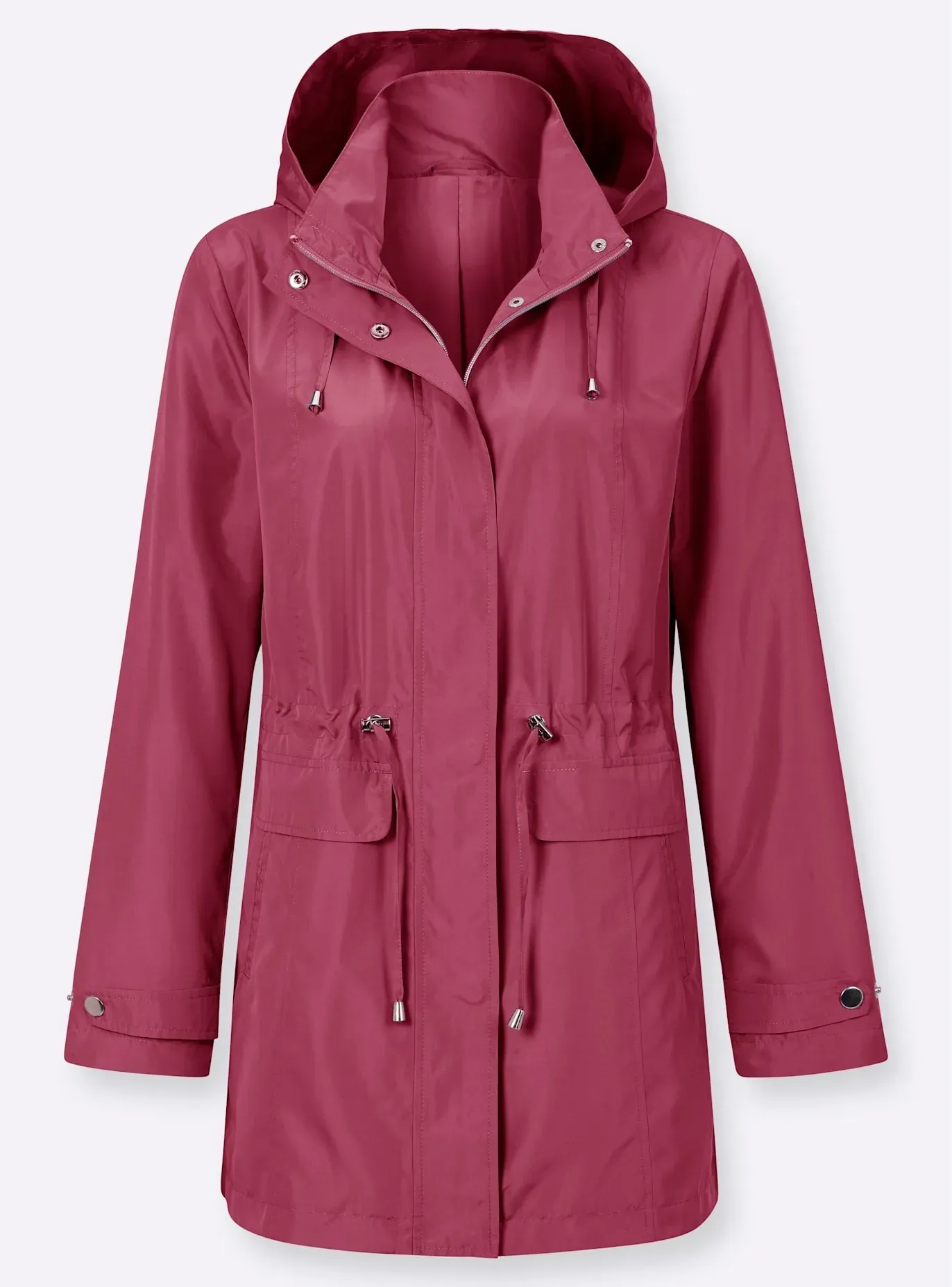 Langjacke CLASSIC BASICS, Damen, Gr. 38, lila (himbeere), 100% Polyester, unifarben, Jacken Langjacke