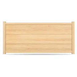 Zaun, Aluminium, Holzoptik, Eiche Hell Dekor, Modell Münster, flexible Befestigungssysteme, Zaunelement individuell konfigurierbar