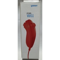 GAMER Nunchuck Controller for Nintendo Wii Red wired with motion sensor