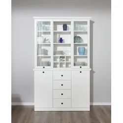Buffetaufsatz HOME AFFAIRE "Örebro", weiß, B:119cm H:106cm T:36cm, Möbelaufsätze, Aufsatzvitrine mit Weinfächern - Passend zum Artikel 69338650