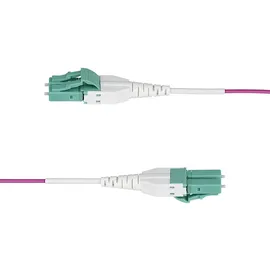 Startech StarTech.com 2m LC/LC (UPC) OM4 Multimode Glasfaserkabel, Erika Violett, 50/125 40G/100G, LOMMF/VCSEL, Uniboot LWL Patch-Kabel OFNR LWL Kabel