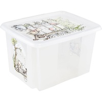 keeeper Winnie Puuh Aufbewahrungsbox mit Deckel, Dreh- und stapelbar, Für Kinder, 30 l, Karolina, Natural Transparent