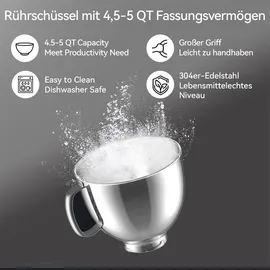 OEM Edelstahl Rührschüssel 4,5Q silber