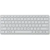 Microsoft Designer Compact Keyboard (deutsches QWERTZ Tastaturlayout, Monza Grau, Kabellos), Tastatur, Weiss