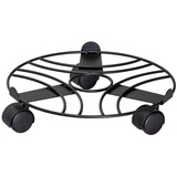 Wagner Pflanzenroller BLACK Ø 30 x 6,5 cm I Black Edition Pflanzenroller für Innenbereich, schwarz beschichtet I Blumenroller aus Stahl I Kübelroller mit Randbegrenzung Tragkraft 60 kg – 20093501