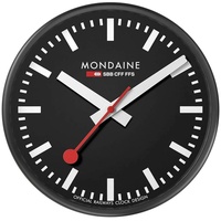 Mondaine A990.Clock.64SBB Wand- /Tischuhr Quarzuhr Kreis Schwarz