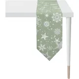 APELT Tischband APELT "9602 CHRISTMAS ELEGANCE, Weihnachtsdeko, Weihnachten", bunt (grün, silberfarben), B:21cm L:175cm, Polyester, Viskose, Tischdecken, Lurex-Jacquardgewebe