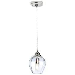 Tiber Pendelleuchte nickel poliert, Glas klar Elstead Lighting TIBER-P-CLEAR