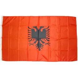 Fahnen-Shop Axel Bach Flagge Albanien 90 x 150 cm mit 2 Ösen 100g/m2 Stoffgewicht Hissfahne Hissflagge
