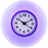 Atyhao Mini Duschuhr wasserdichte Wanduhr Saugnapf Badezimmeruhr Sauguhr für Dusche Waschraum Küche(lila)