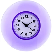 Atyhao Mini Duschuhr wasserdichte Wanduhr Saugnapf Badezimmeruhr Sauguhr für Dusche Waschraum Küche(lila)