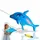 alldoro 60127 aufblasbare Wasserpistole im Delfin-Design, 72x43x26 cm, 250 ml Tank, inkl. Luftpumpe, handlicher Griff, für Strand, Pool & Garten