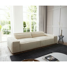 DeLife Big-Sofa Sirpio XL 270x130 cm Plüschcord Beige