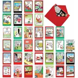 nobleworks NobleWorks,36 verschiedene Großkartons Set lustige Cartoons Weihnachtskarten mit Umschlägen (36 Designs, Frauen,A McCoy Bros. AC7139XSG-B1x36