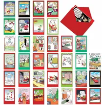 nobleworks NobleWorks,36 verschiedene Großkartons Set lustige Cartoons Weihnachtskarten mit Umschlägen (36 Designs, Frauen,A McCoy Bros. AC7139XSG-B1x36