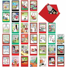 nobleworks NobleWorks,36 verschiedene Großkartons Set lustige Cartoons Weihnachtskarten mit Umschlägen (36 Designs, Frauen,A McCoy Bros. AC7139XSG-B1x36