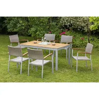 Merxx Silano Garten-Essgruppe 7-tlg. silber/braun