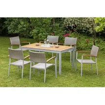 Merxx Silano Garten-Essgruppe 7-tlg. silber/braun