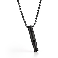 KeyUnity KA22BK Titanium EDC Pfeife draussen Notfallpfeife für Schlüsselanhänger, kommt mit Halskette zum Aufhängen am Hals (KA22BK)