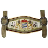 German Wear Hosenträger GWBayern-2 Lederhosen Hosenträger Bayerisches Wappen beige