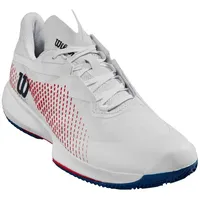 Wilson Kaos Swift 1.5 Clay Tennis Shoe, White/Deja Vu Blue Red, 39 1/3 EU