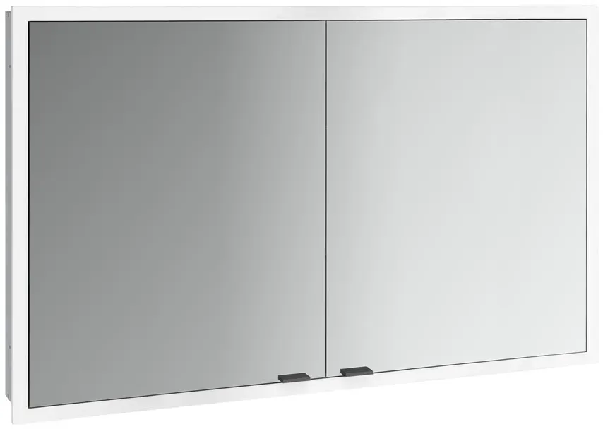 emco prime slim Lichtspiegelschrank Unterputz, 1200mm - schwarz/weiß