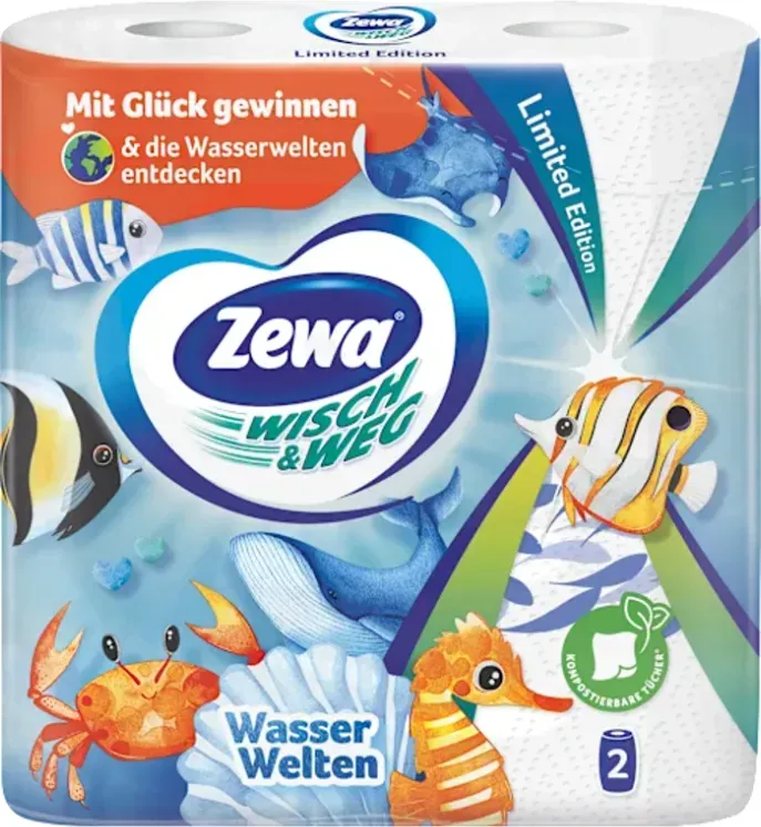 Zewa Küchenrolle Wipe & Away 2 x 72 Blatt