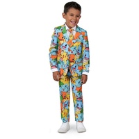 Opposuits Partyanzug Boys Pokémon - Kostüm Anzug für Karneval Halloween, Knallbunter Pokémon-Anzug mit Pikachu & Co. 98-104