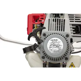 Ikra mogatec IKRA Benzin Freischneider IBF 31-4 mit Spule, 3- & 8-Zahn-Dickichtmesser, Schutzschild & Profi-Schultergurt