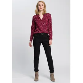 AJC Chinohose in lässiger Form mit konstrastfarbendem Gürtel, Gr. 42, schwarz, , 52696636-42 N-Gr